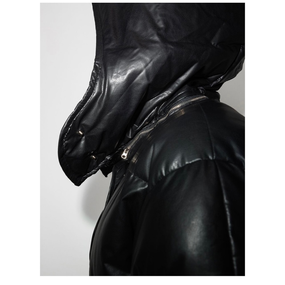 LVIR Hooded Leather Puffer Coat Size M - Picture 5 of 15